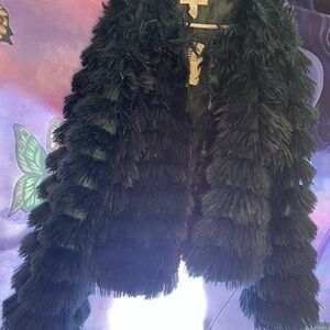 Speechless kids green faux fur jacket size L new w/tags